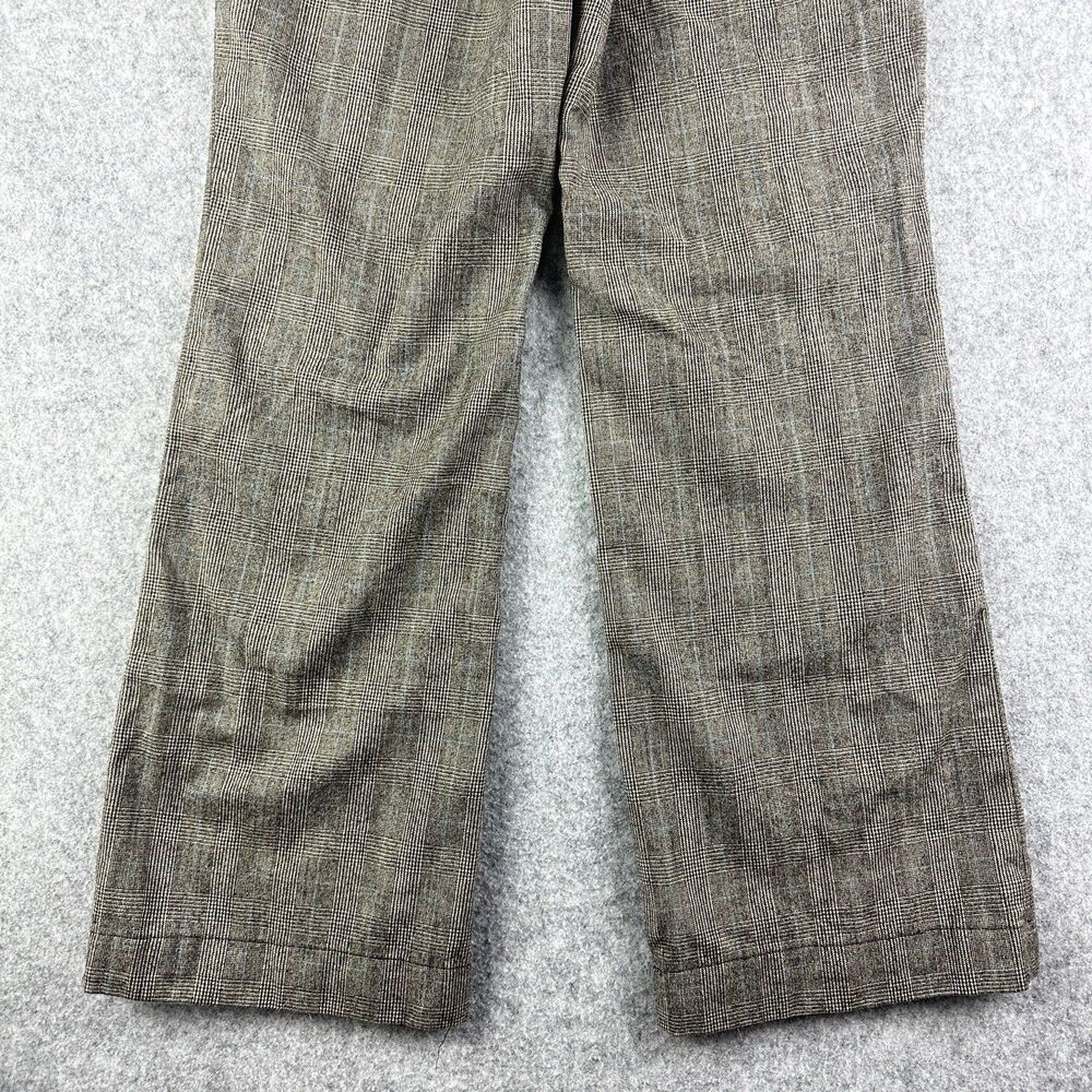 Vintage Banana Republic Pants Womens 4 Wool Brown Plaid Wide Leg Trousers Lined - Picture 7 of 16